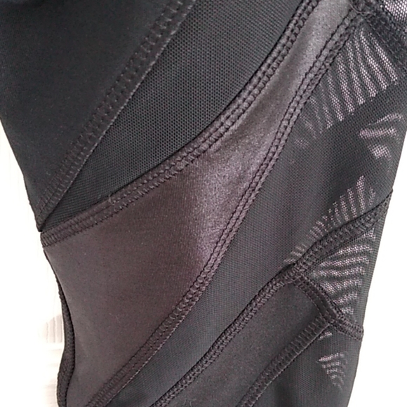 RBX Full Length Black Legging Shiny Matte Mesh - Picture 3 of 8